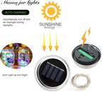 String Lights Solar Mason Jar Lid Lights, 12 Pack, Multicolor, 30 LEDs
