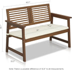 Furinno FG161167 Tioman Hardwood Outdoor Bench in Teak Oil, Natural