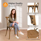 VINGLI Plastic Outdoor Dining Chairs Set of 6, Stackable Patio Farmhouse Brown Dining Chairs with X Back, Waterproof Kitchen & Dining Room Chairs for Indoor-Outdoor, Capacity 400 lbs