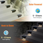 8-Pack Multi-Color Solar Spotlights for Fence & Wall - 30 Lumen High Brightness, 5 Modes (RGB Color Changing + Warm White) | Easy Mount for Steps, Patio, Yard - Matte Black