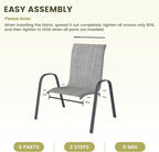 UDPATIO Patio Chairs Set of 8, Stackable Outdoor Dining Chairs with High Back, Breathable Textilene Fabric Outdoor Chair All Weather, 350LBS Capacity for Garden, Backyard (Light Grey)