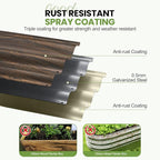 G GOOD GAIN Round Raised Garden Bed - 2Pcs 2x2x1ft Galvanized Steel Planter Boxes Outdoor with Rubber Edge Trim | Metal Raised Beds for Gardening Vegetables Flowers Fruits Herbs (Wood Grain)