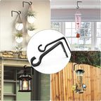 Hanging Plant Bracket 6inch Metal Plant Hook Shepherds Hook Decorative Wall Plant Hanger for Hanging Lanterns, Bird Feeder, Flower Basket, Home Decor Indoor & Outdoor 2 Pack (Black)