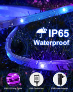 100FT Outdoor LED Strip Lights Waterproof (2 Rolls of 50ft) IP65 Led Strip Lights with Remote, RGB Color Changing Christmas Rope Lights for Outside
