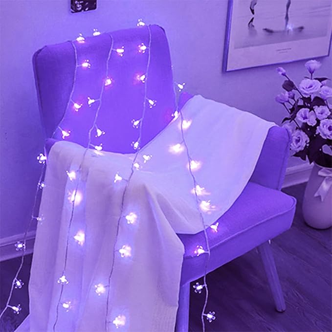 Indoor String Lights, 33ft Purple Cherry Blossom Fairy Lights, 100 LEDs