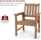 Stoog HIPS Outdoor Patio Dining Set, 4-Piece All-Weather Garden Bench, Chairs and Table Set, Patio Dining Set for Backyard, Lawn, Deck and Porch, Teak