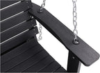 Poly Lumber 2-Seat Porch Swing, HIPS 4.5-Feet Bench Swing with Foldable Cup Holders,18/8 Stainless Steel Hardware, High Backrest and Deep Contoured Seat (Carbon Black, 4.5-feet)