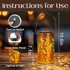 Solar Lanterns Outdoor Hanging Lantern Lights,Fairy Metal Decor Lanterns-Waterproof LED Decorative Light for Garden Patio Yard Lawn Backyard Front Porch as Gifts for Mom Grandma Women