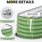 Galvanized Raised Garden Bed 8x2x1.5 FT, Oval Metal Raised Garden Bed Outdoor Planter Box with Open Bottom, Rust-Resistant Steel Garden Bed for Vegetables Herbs Flowers, Easy Assembly