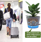 Self Watering Pots for Indoor Plants,12 inch Planters with Drainage Holes Plastic Flower Pots with Deep Reservoir, Grey Speckles