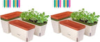 VIVOSUN Self-Watering Planters, 8-Pack 10.5 Inch Compact Rectangular Window Herb Planter Box with 10 PCS Plant Labels, Plant Container for Basil, Flowers, Succulents, Indoor & Outdoor