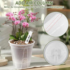 Clear Self Watering Pots for Indoor Plants with 9 Plant Labels, Deep Reservoir, High Drainage Holes, Bare Root Planter for Indoor/Outdoor Plants (5PCS)