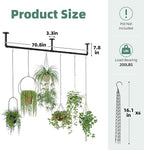Plant Hanger Indoor with 6 Hanging Chains Hanging Planters for Indoor Plants Hanging Plant Holder Window Plants Rod Black Metal Shelves(70.8 Inch Pot not Included