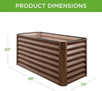 Best Choice Products 4x2x2ft Outdoor Metal Raised Garden Bed, Deep Root Box Planter for Vegetables, Flowers, Herbs, 119 Gallon Capacity, 100% Non Toxic Materials - Dark Brown Wood Grain