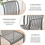 Patio Dining Chairs Set of 4, All-Weather Outdoor and Indoor Stackable Chairs with Curved Back, Waterproof for Patio, Deck, Porch, Backyard, Restaurant & Cafe Use, Grey