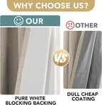 H.VERSAILTEX Linen Blackout Curtains Durable Thick Textured Linen Look 100% Blackout Patio Door Curtain Anti Rust Grommet Extra Wide Sliding Door Curtain Panel, Cobblestone, W100 x L108 inch