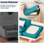 Cushion Covers 8-Pack Stretch Fit, Petrol Blue, Large and Small Sizes