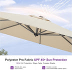 PURPLE LEAF 8 Feet Square Cantilever Umbrella Patio Umbrella with Base Outdoor Umbrella Aluminum with 360-degree Rotation for Garden Deck Pool Patio Beige
