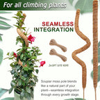 Soupiar 2 Pack 48'' Bendable Moss Pole for Monstera & Pothos - Tall Handmade Coco Coir Plant Support Stakes for Large Climbing Indoor Plants, Potted Houseplant Trellis Accessories