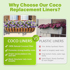 Legigo 4 Pack Trough Coco Liner for Planters- 30 Inch Window Box Liners Coconut Coir Basket Liners, Planter Box Coconut Liner for Window Flower Box Pots, Fence Trough Planter, Wall Planter Basket