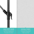 Best Choice Products 10ft Solar LED Offset Cantilever Hanging Market Patio Umbrella, 8 Sturdy Ribs, Easy Adjustment - Fog Gray
