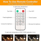 Mlambert 3 Color Outdoor LED Dimmable String Lights for Patio with Remote, Plug in 48FT Waterproof Shatterproof Edison Bulb Lights for Bistro Pergola