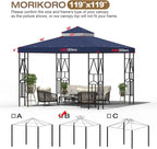 10x10 Canopy Replacement Top Double Tiered Gazebo Cover for Yard, Patio & Garden Durable Sunshade Replacement (Navy Blue)