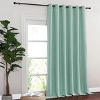 NICETOWN Blackout Room Divider Curtains for Sliding Glass Doors 102 Inches Long 1 Panel, Extra Wide Curtains for Doorway Patio Bedroom Living Room (Aqua Blue, 80Wx102L, 1 Panel)