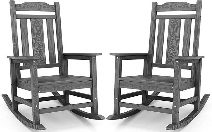 Oversized Rocking Chair Set of 2 Outdoor – Grey