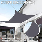 SUNLAX Custom Size 8' x 19' Dark GreySun Shade Sail Canopy Commercial Rectangle Sail Shade Fabric for Patio Garden Backyard Pool (Customized)