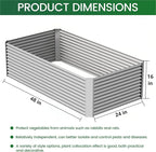 FRIZIONE 3pcs Tall 4x2ft Galvanized Raised Garden Bed Outdoor,Steel Garden Bed for Vegetables,Above Ground Garden Box for Flower,Metal Raised Beds for Gardening