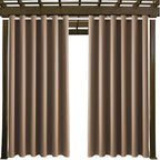 DIVA EN CAMINO DEC Outdoor Patio Curtain Waterproof Darkening Thermal Insulated Indoor Curtains for Bedroom, Porch, Living Room, Pergola, Cabana, W84 x L95, Camel Brown, Set of 2 Panels