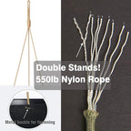 12 Inch 2 Pack Large Hanging Planters for Indoor Outdoor Plants, Plastic Hanging Basket Pots for House Plants Flowers, Black