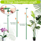 Extendable Plant Stakes,Adjustable Length from 17.9IN to 42.3IN Monstera Support Stakes with Clips,Sturdy Plant Stakes for Indoor Outdoor,Garden Sticks for Tomato,Orchid,Climbing Plants- 5Pack