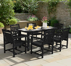 Ciokea Outdoor Patio Dining Chair, HDPE Porch Chairs for Dining Table, All-Weather Durable Outdoor Furniture for Backyard, Garden, Lawn & Poolside, Black