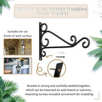 Fashion&cool Wall Hanging Plant Brackets, 12 Inch Retro Heavy Duty Iron Plant Hanger Bracket, Indoor Outdoor Plant Hanger Hook for Hanging Plants Bird Feeder Lantern Wind Chimes