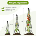 2 Pack Garden Trellis for Climbing Plants Outdoors, 70inch Tower Obelisk Trellis for Potted Climbing Plants, Plant Support for Potted Flowers, Roses, Tomatoes, Cucumbers & Vegetables