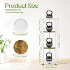 iDavosic.ly 4 Tier Corner Plant Stand Indoor, 45 Inch Tall Vertical Metal Flower Heavy Duty Pot Holder Shelf Outdoor for Patio Porch Living Room, White & Rustic Brown - Round