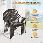 Cast Aluminum Outdoor Patio Dining Set, All Weather Outdoor Furniture Dining Set for Patio, Balcony, Lawn, Garden, Backyard (1 Square Table+ 4 Dining Chairs)