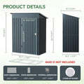 Outdoor Storage Shed 5x3 FT Steel with Lockable Doors in NightBlue