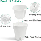 TCBWFY 5 Inch Self Watering Pots for Indoor Plants,5 Sets Self Watering Planter Pots with Visual Water Level Window and Multiple Vents,Self Watering Plant Pot for All House Plants,Flowers,Herbs