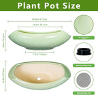 Ceramic Bonsai Pots - Large Succulent Planter 18 Inch Plant Pot Indoor Succulent Pot with Drainage Hole Outdoor Planter Bonsai Tree Pot for House Home Garden Decor Green