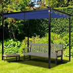 10' X 10' Pergola Shade Cover for Outdoor Retractable Durable Fabric Canopy Replacement Top Only, Sun Shade for Outside (Blue)