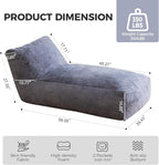 Giant Bean Bag Lounger Chair for Adults with Soft & Cozy Plush Fabric,Memory Foam Filled Beanbag Chair for Family Living Room,Bedroom and Game Room (Grey)