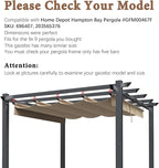 SCOCANOPY Replacement Cover Compatible with Home Depot Hampton Bay Pergola # GFM00467F,GFM00469A,(Khaki)