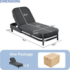 LUMISOL Outdoor Lounge Chair Set of 2, Modern Aluminum Chaise Loungers with Premium Cushions, 5-Level Reclining Chairs for Patio, Poolside, Garden, Grey Cushions