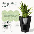 Veradek V-Resin Indoor/Outdoor Taper Planter, Set of 2 (30 inch, Black)