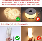 AC 110V COB LED Strip Lights Outdoor Waterproof 65.6ft, 3000K Warm White Super Bright 200W CRI 90+ LED Rope Light, IP65 Flexible Cuttable, for Bedroom Garden Commercial House