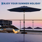 Garvee 10FT Patio Umbrella - Outdoor Table Umbrella with Smooth Crank Lift, Push Button Tilt and 8 Sturdy Ribs - Market Umbrella UV Protection Waterproof for Pool, Deck, Yard, Garden (Navy Blue)