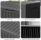 80 Gallon Waterproof Resin Deck Box, UV Resistant Outdoor Storage - Image 6